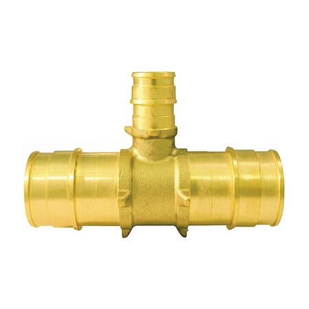 CONBRACO Apollo Valves Expansion Series Pipe Tee, 1 x 1/2 in, Barb, Brass, 200 psi Pressure EPXT1112